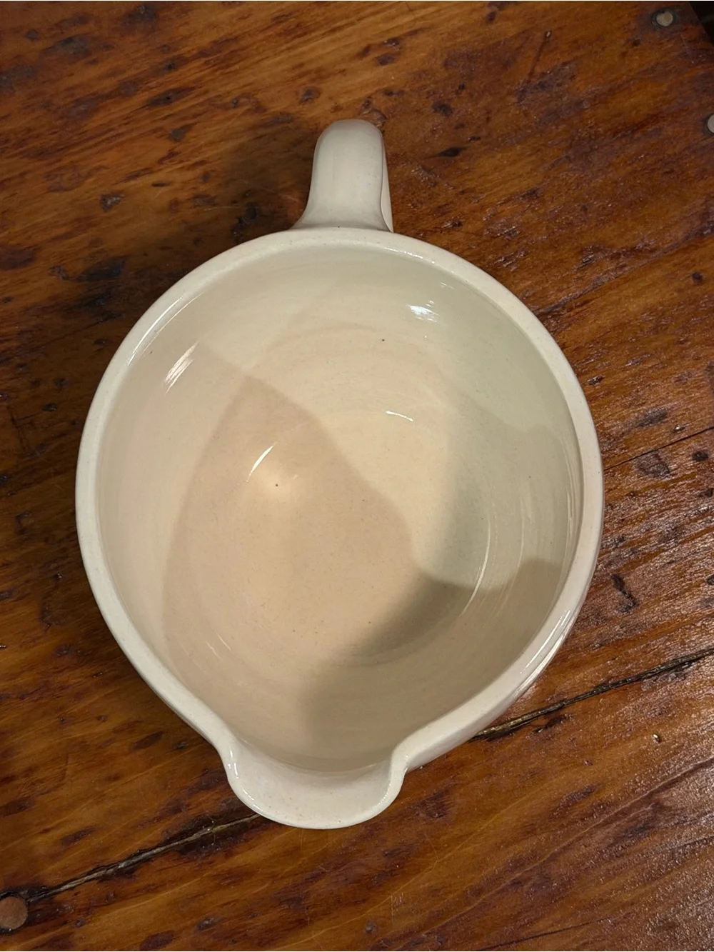 Cream Ceramic Mixing Bowl with Blue Landscape Design